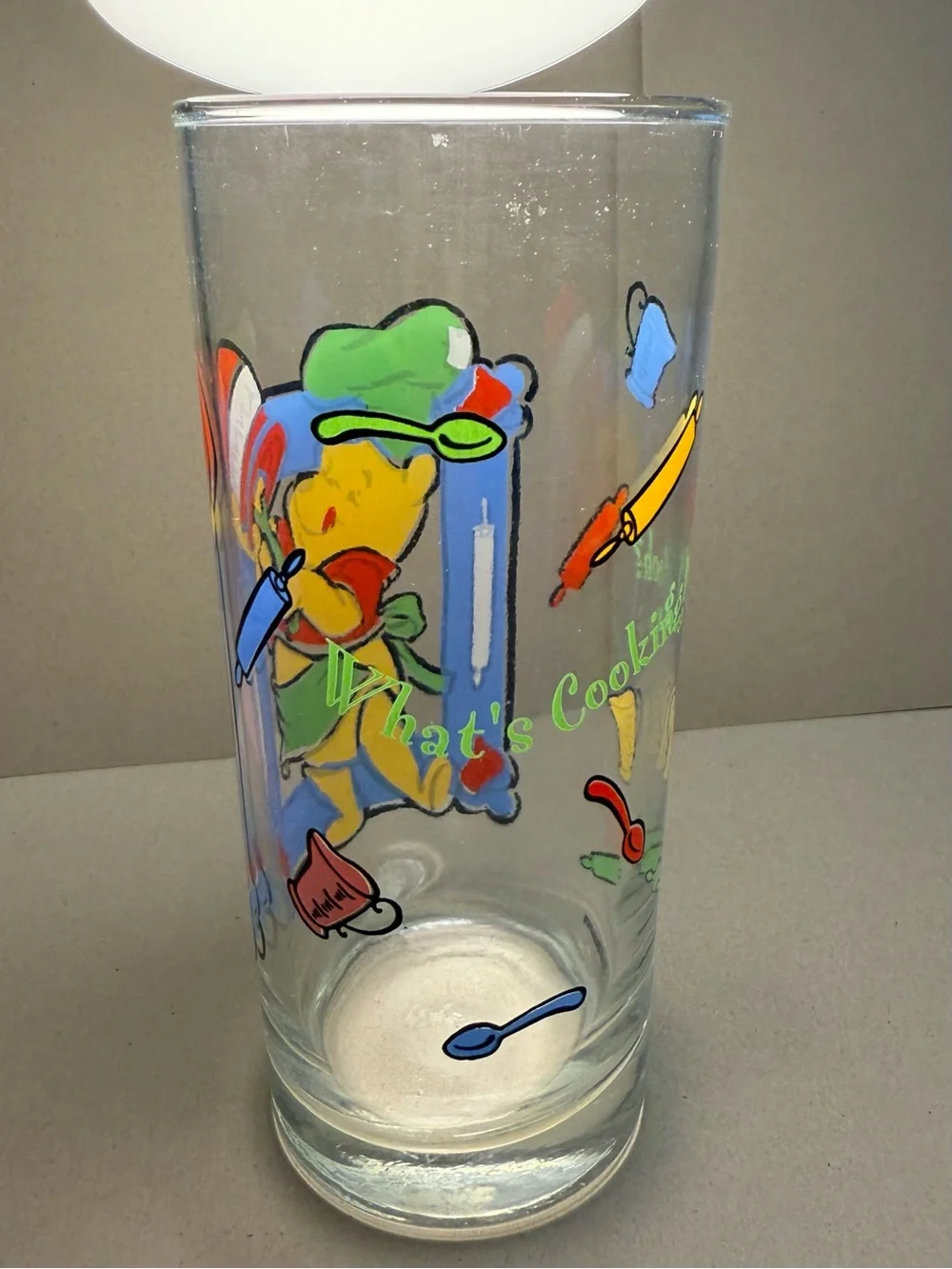 Vintage Disney Winnie the Pooh Blue Cartoon Glass Tumbler - Set of 2